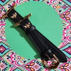 Apple Watchband Black Leather w/ Gold Tone Bumblebee! NEW!!!